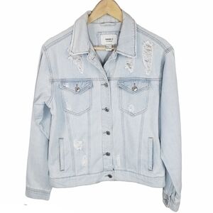 FOREVER 21 Distressed Jean Jacket Size S